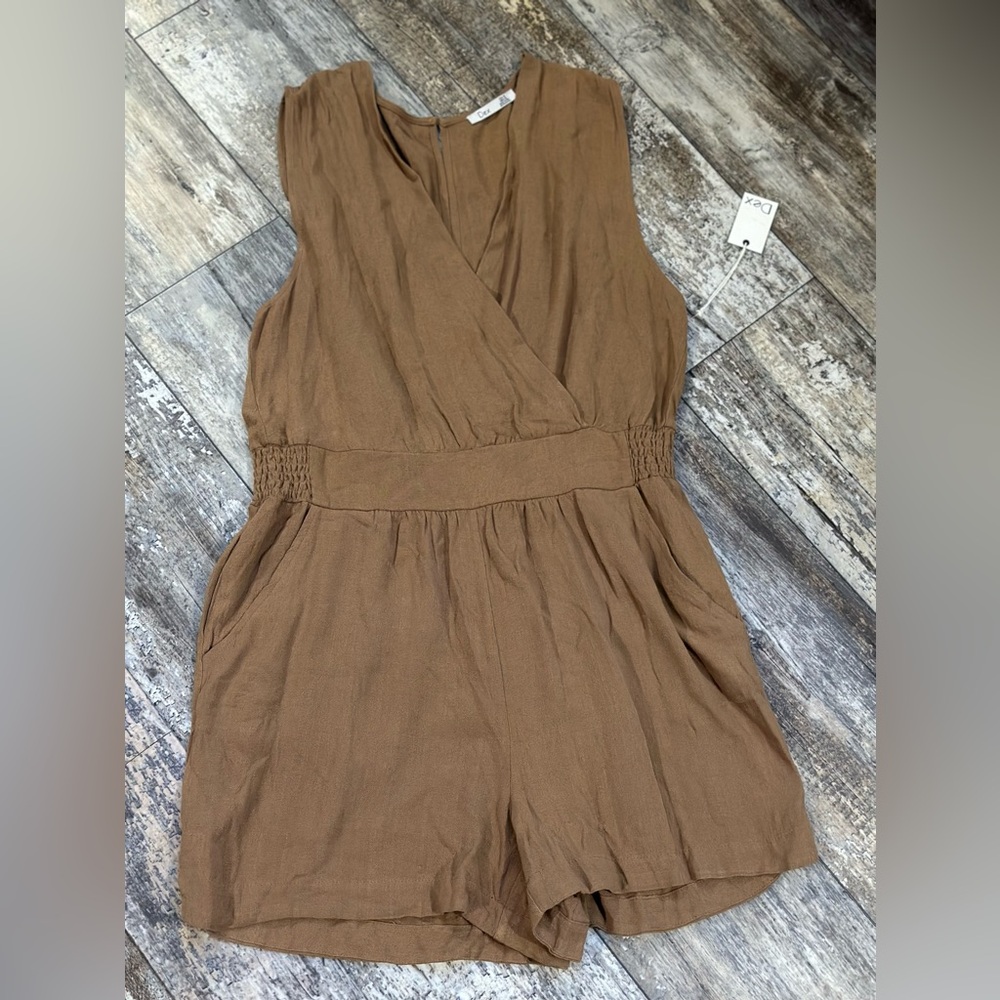 DEX Brown Sleeveless Romper - NWT